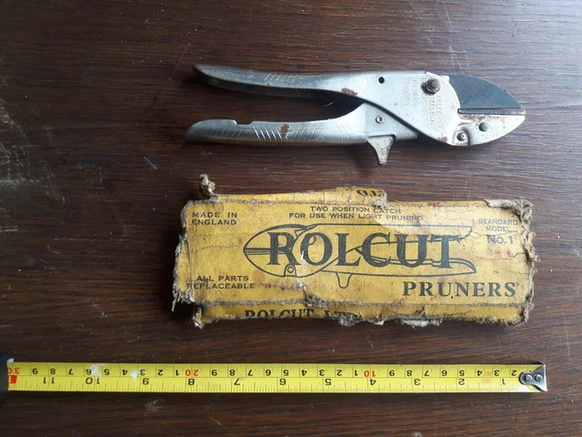 Ancien Rolcut N°1 - Élagueur / Sécateur Vintage Jardin - Outil Main Métal